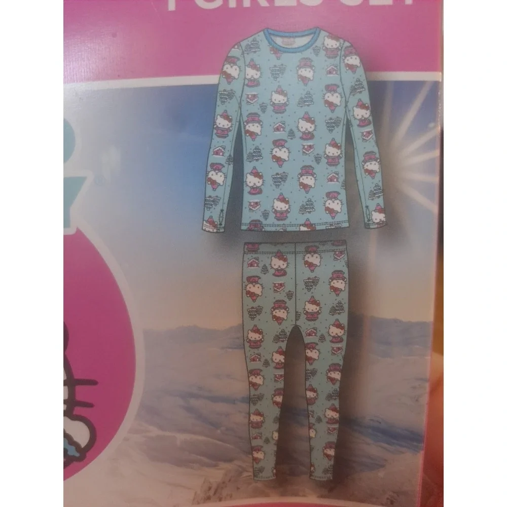 Hello Kitty Cuddl Duds Warm Essentials Warm Underwear With Stretch Size Large‎